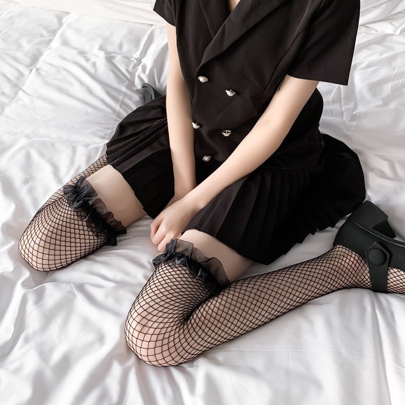 Vớ lưới, tất lưới đùi, tất ren sexy lolita JK  ren màu đen, trắng cosplay