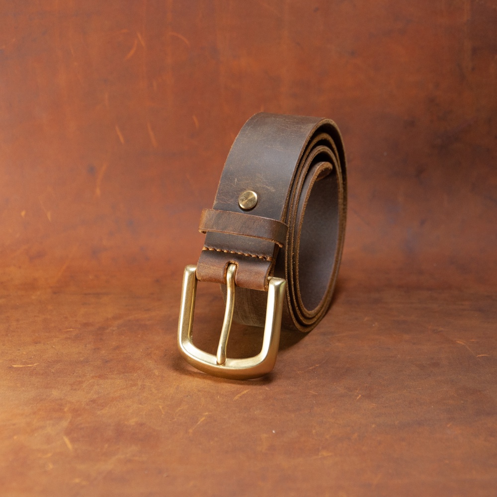 Dây lưng da bò sáp nguyên tấm Handmade, size 3.8cm