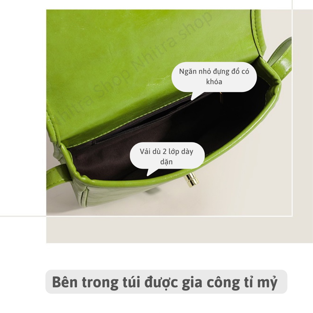 Túi xách nữ đeo chéo, túi đeo chéo mầu xanh Trendy size 25 nhiều mầu
