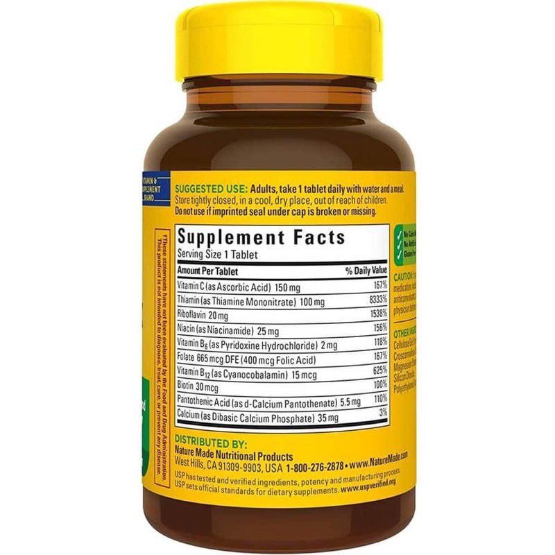 Viên uống bổ sung vitamin B Nature Made super B Complex 460v của Mỹ