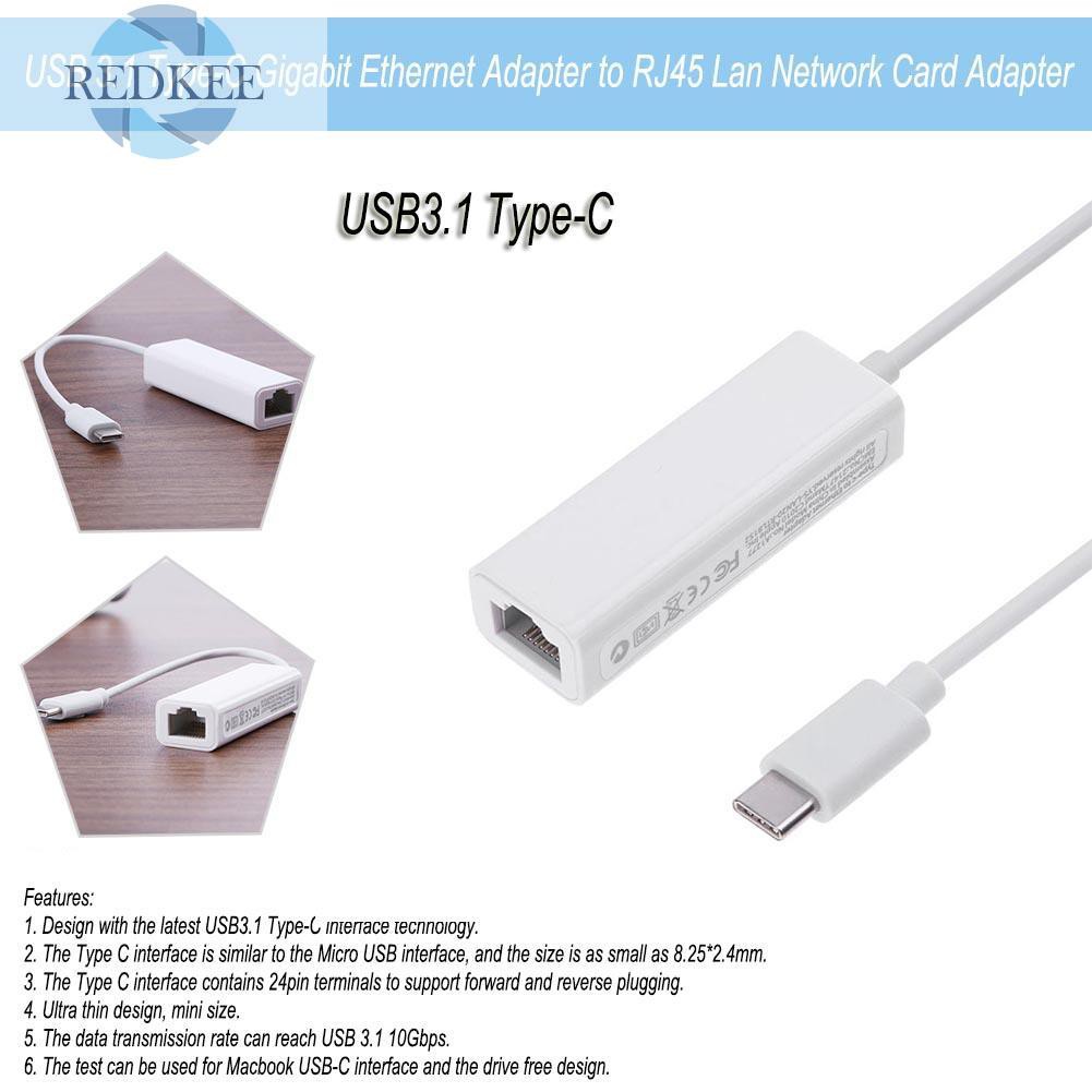 Cáp Chuyển Đổi Từ Cổng Usb 3.1 Type-C Sang Rj45 Lan