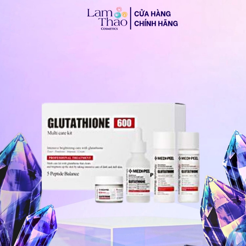 Bộ Sản Phẩm Dưỡng Trắng Cấp Ẩm Phục Hồi Da Medi-Peel Bio-Intense Gluthione 600 Multi Care Kit