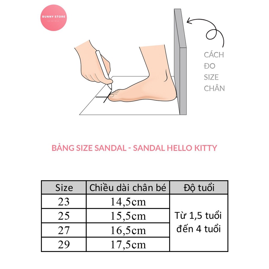 Giày sandal cho bé gái hình mèo Kitty màu hồng chấm bi dễ thương đế mềm chống trượt size từ 14 đến 18cm BUNNY STORE BN06