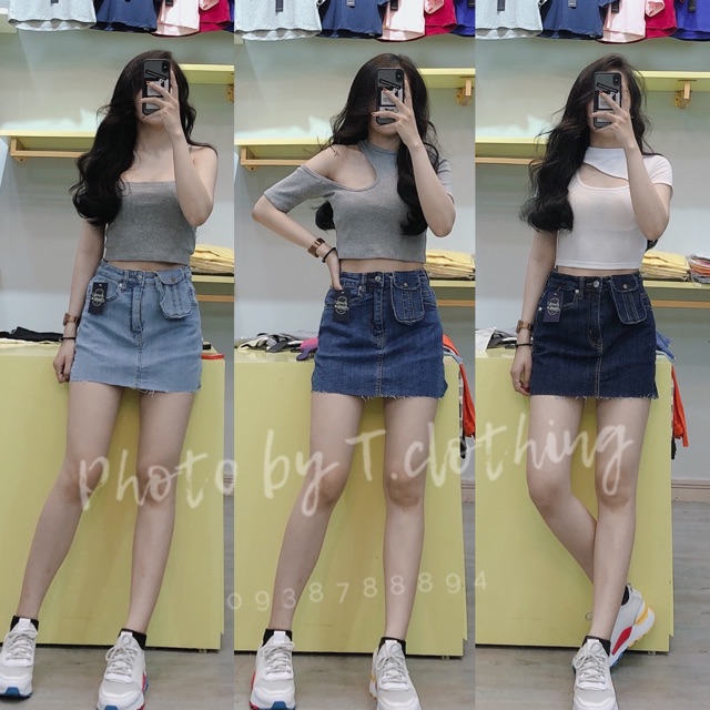 Quần váy Jean túi hộp [ẢNH CHÍNH CHỦ]