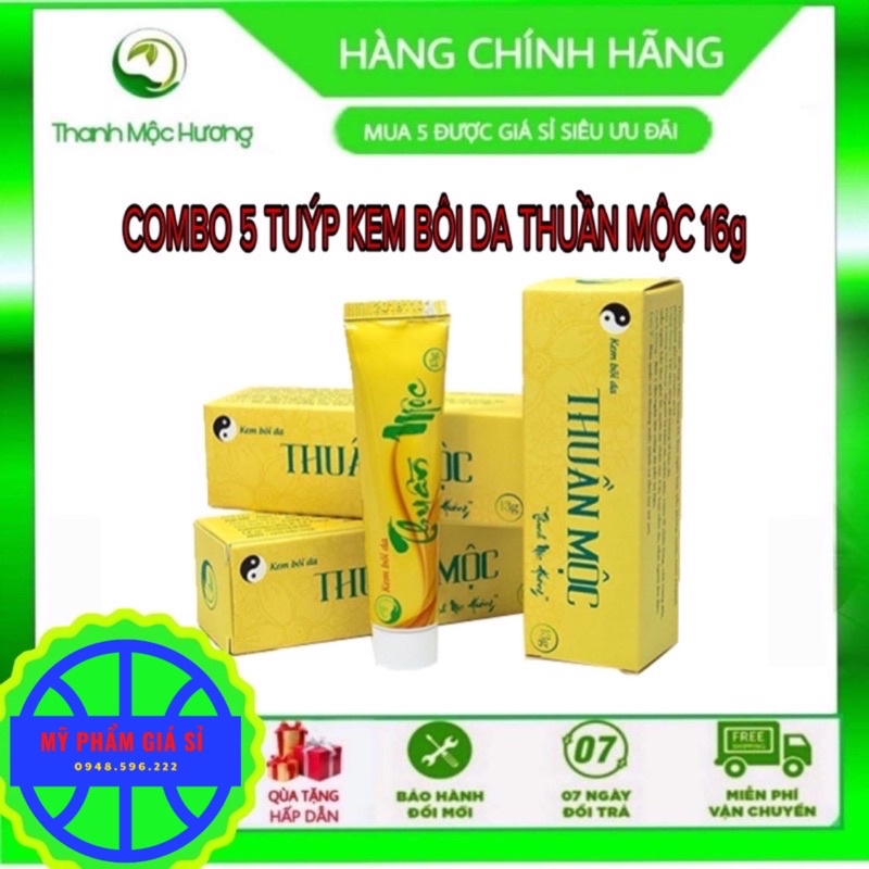 Combo 5 Tuýp #Kem_Bôi_Da_Thuần_Mộc_Thanh_Mộc_Hương 16g Chính Hãng