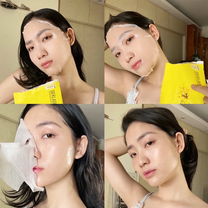 Mặt Nạ Giấy Derladie Hỗ Trợ Giảm Mụn, Dưỡng Sáng Da Derladie Witch Hazel Mask Pack 30ml