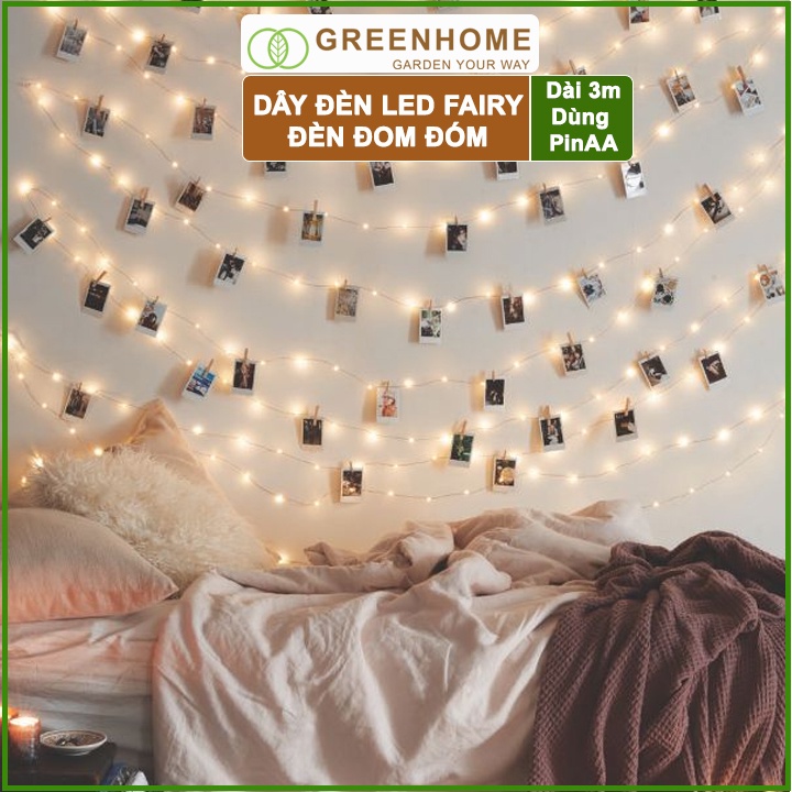 [FREESHIP 70K] Dây đèn Led đom đóm Fairy Lights 3 mét (30 bóng) dùng pin AA - tiện lợi, chịu nước, không hao điện.