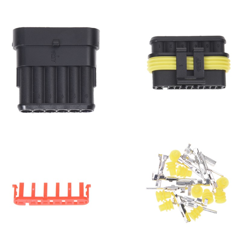 Kit 6 pin Way Waterproof Electrical Wire Plug Connector
