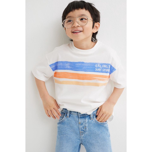 Áo phông cộc tay HM chất cotton cho bé trai 12-32kg - Lagim House