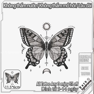 Hình xăm dán giả hình bươm bướm màu đen cá tính