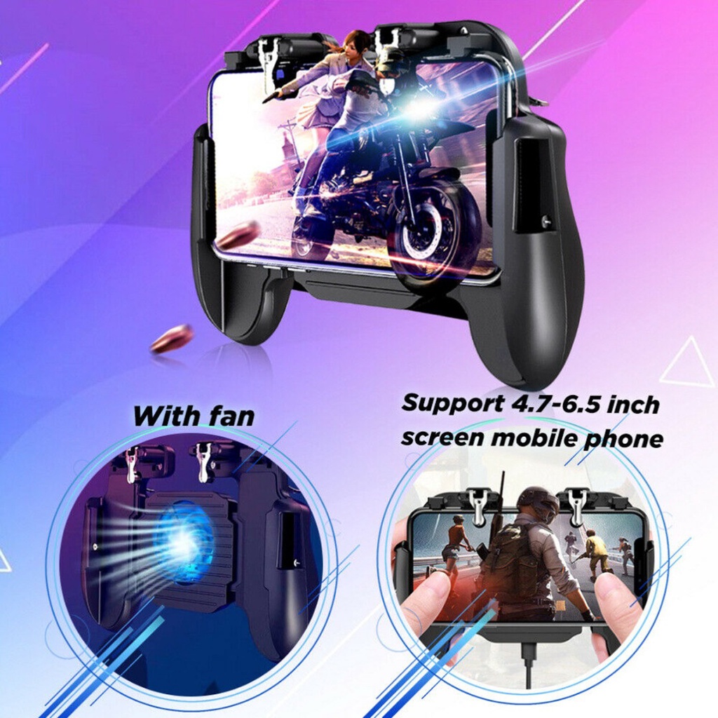 Tay Cầm Chơi Game PUBG Không Dây Có Quạt Dành Cho Điện Thoại Di Động ☆Spdivine