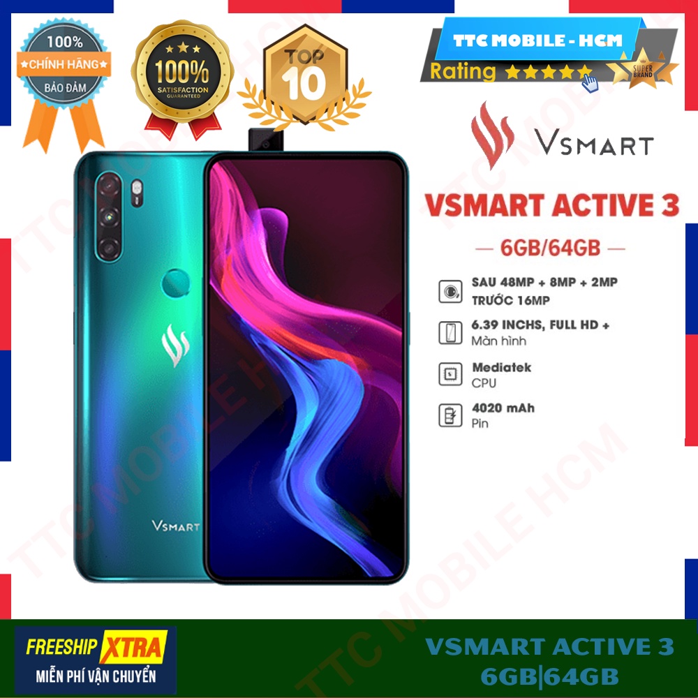 Điện Thoại Vsmart Active 3 6GB|64GB - Hàng Chính Hãng | TTC MOBILE HCM | BigBuy360 - bigbuy360.vn