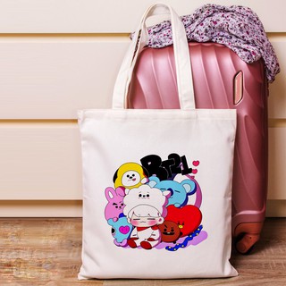 Túi tote SHOULDER BAG linh vật BTS - Túi TOTE Đeo Vai CUTE - Vải Canvas Bền Đẹp - Thời Trang - TTST3