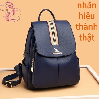 Thương hiệu ba lô đích thực ba lô da kết cấu ba lô thời trang mới của phụ nữ ba lô da mềm phù hợp với ba lô của phụ nữ ba lô kangaroo logo