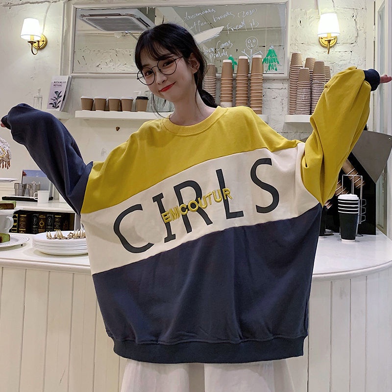 Áo Sweater Nỉ In Chữ GIRL Form Rộng Tay Bồng Style Ulzzang Hàn Quốc Xinh Xắn | BigBuy360 - bigbuy360.vn