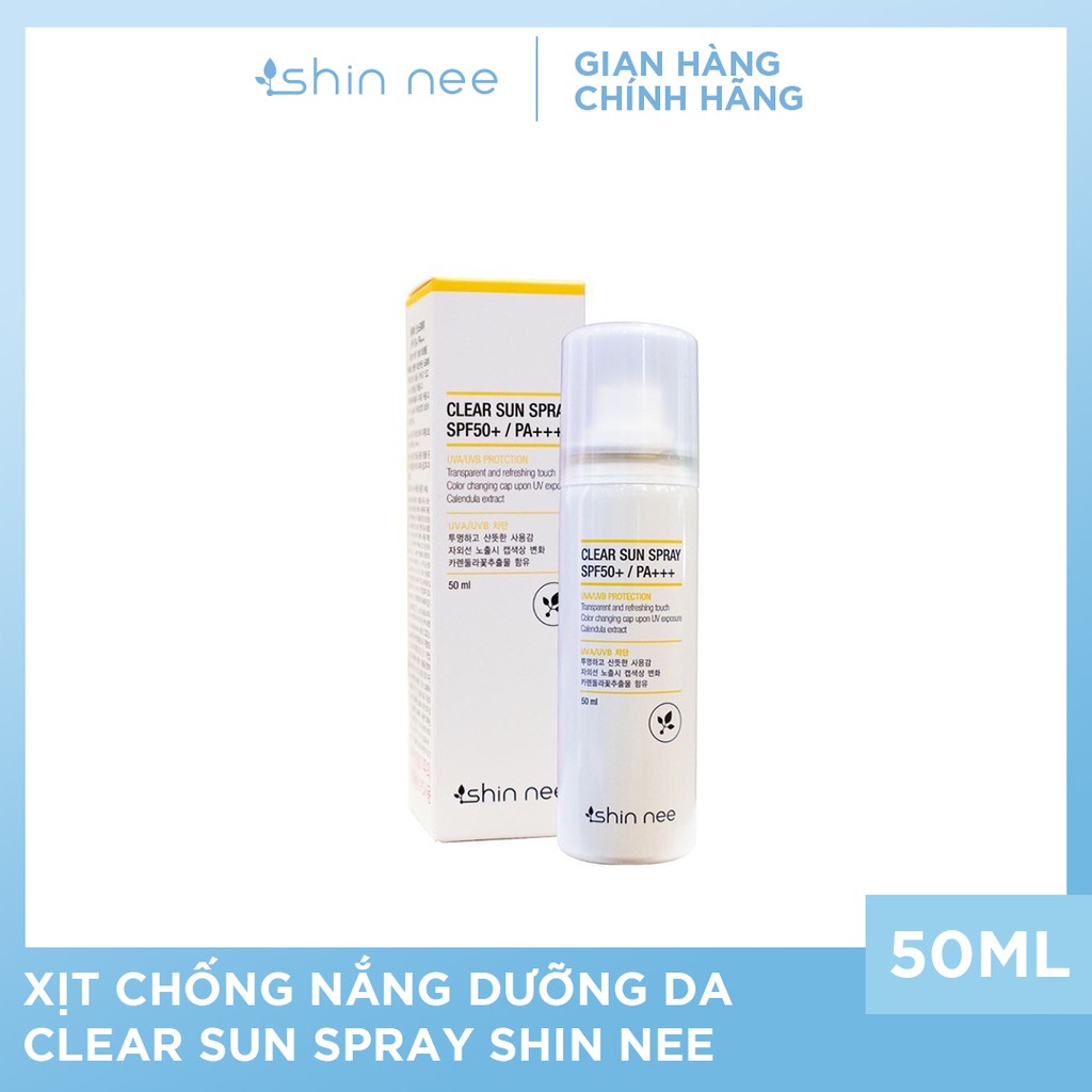 Xịt chống nắng dưỡng da Clear Sun Spray Shin Nee 50ml