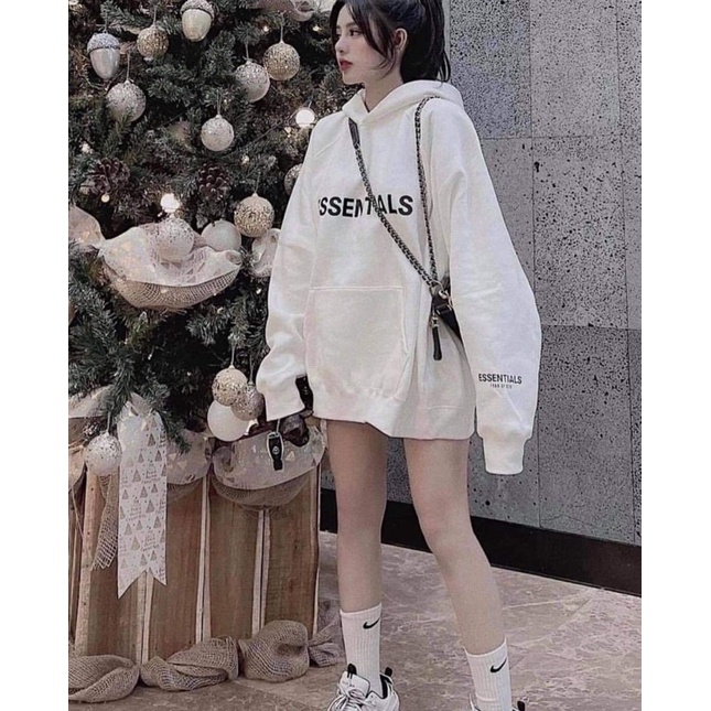 Áo Hoodie Essential PHULA nữ  Sweater nỉ form rộng tay bồng kiểu dáng vintage cá tính Ulzzang Hàn Quốc