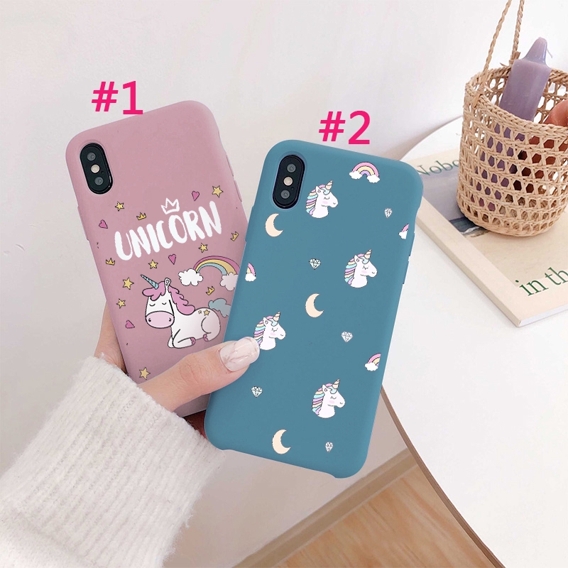 Ốp lưng silicone mềm in hình kỳ lân đáng yêu cho iPhone 6/6s 6p/6sp 7/8 7p/8p SE 2020 X XS XR XS Max 11 11Pro Max