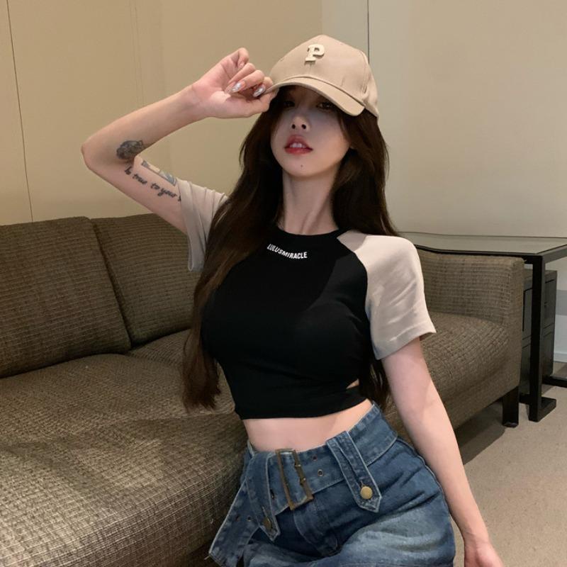 Áo thun croptop COZOKC tay ngắn dáng ôm thời trang cá tính cho nữ