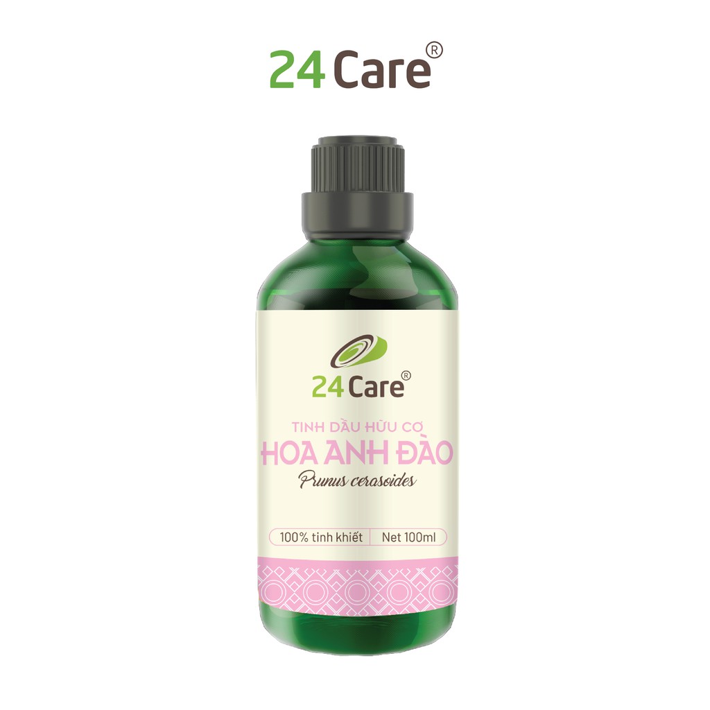 Tinh dầu Hoa Anh Đào 24Care 100ml - xông phòng thơm, làm đẹp da, giảm bạc tóc, giảm thiểu lão hóa