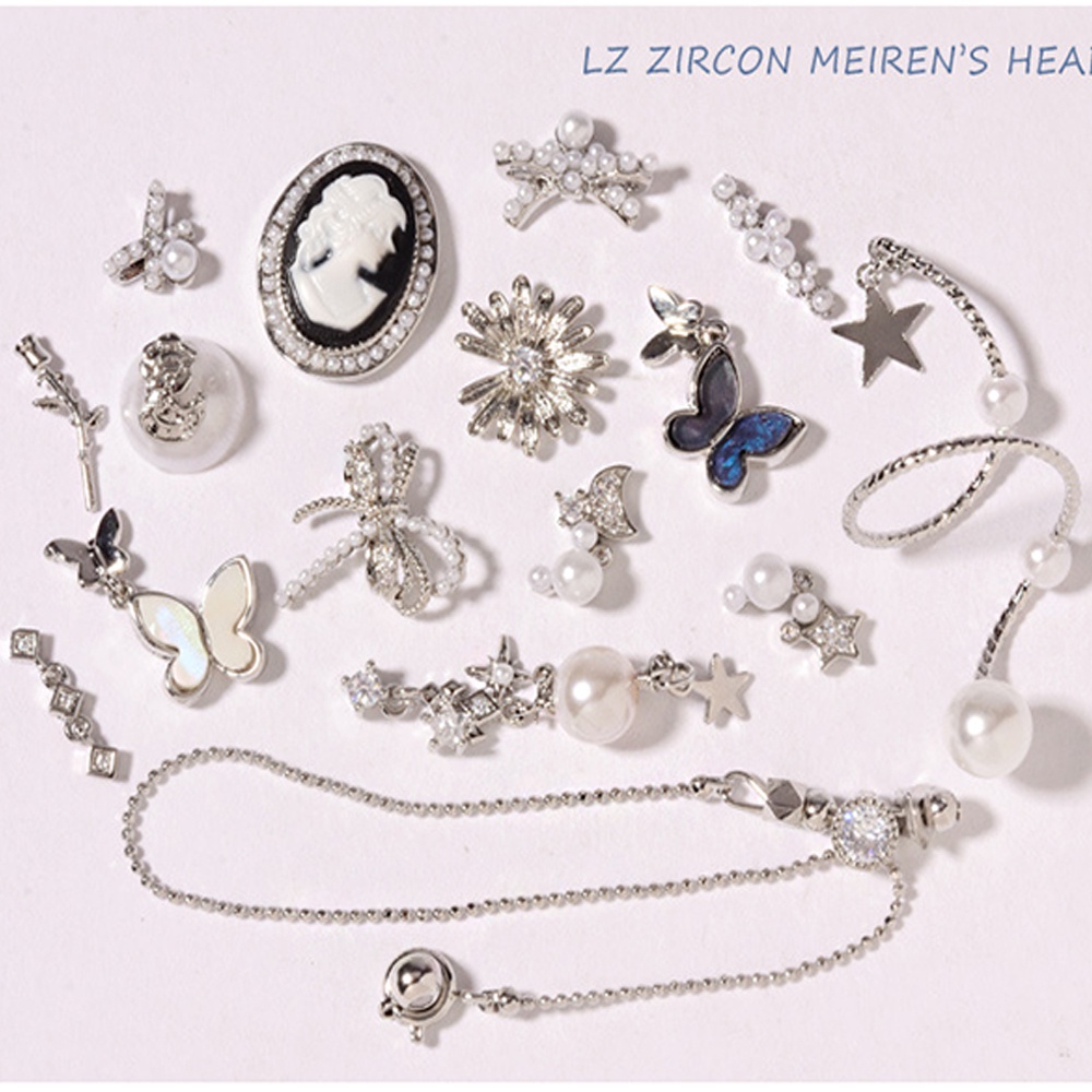 [Hàng mới về] Phụ Kiện Trang Trí Móng Tay Nghệ Thuật Hình Bướm Ánh Kim Loại 3D Sáng Bóng Thời Trang Sang Trọng