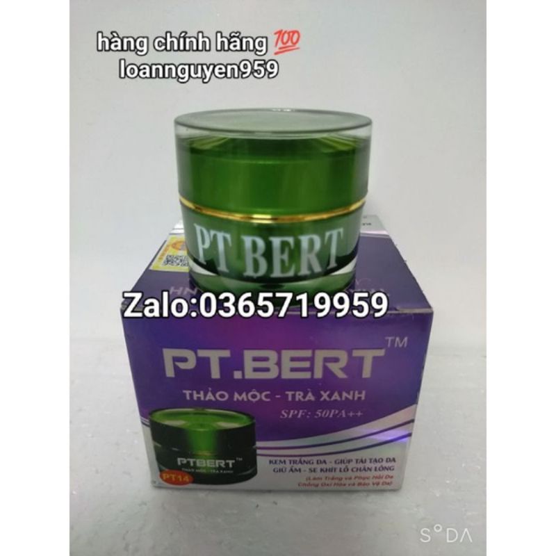 PT.BERT Kem thảo mộc trà xanh dưỡng trắng da , tái tạo , giữ ẩm hộp (10g)