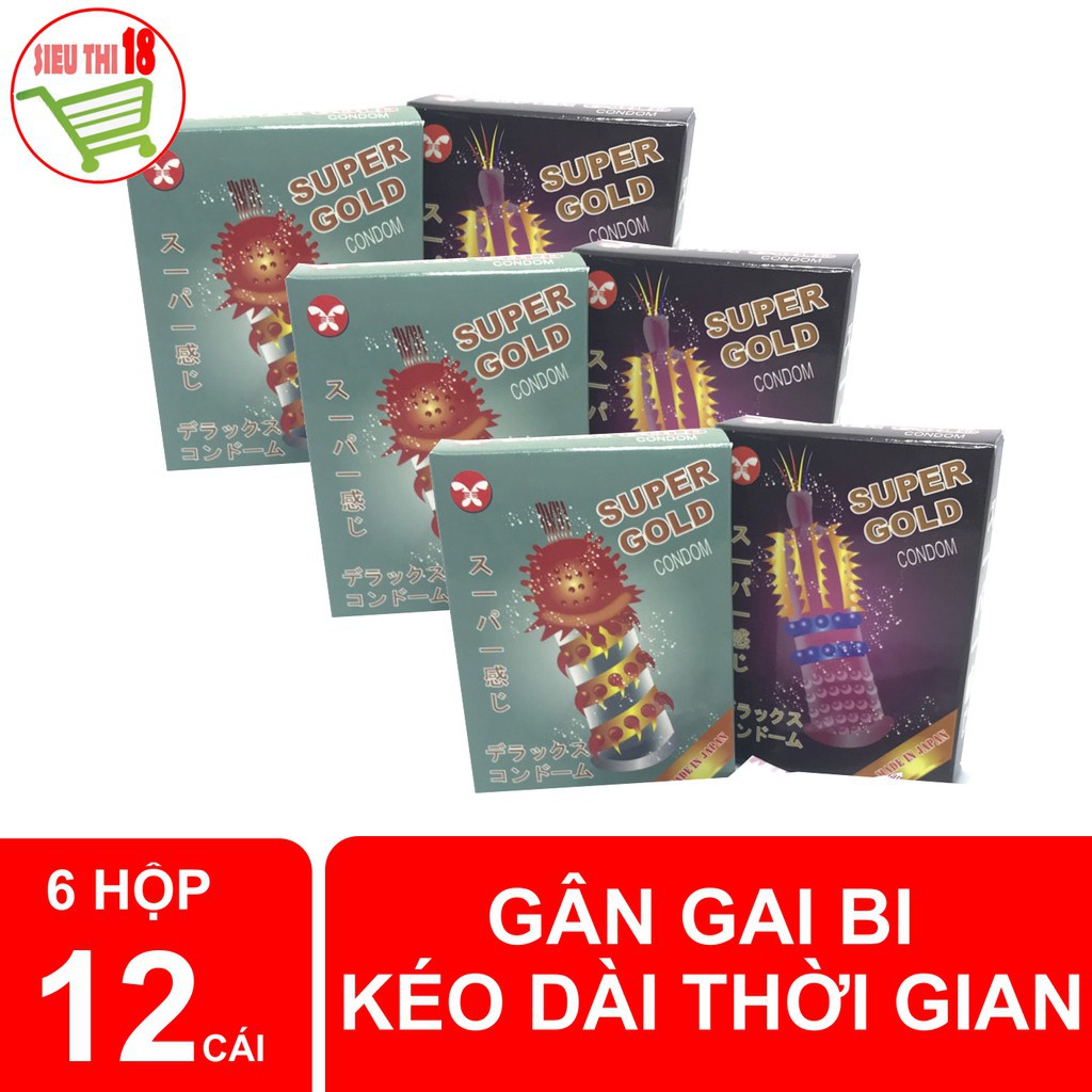 [KHUYẾN MÃI ]BỘ 6 HỘP SUPPER GOLD GÂN GAI BI, HỘP 2 CÁICAO CẤP