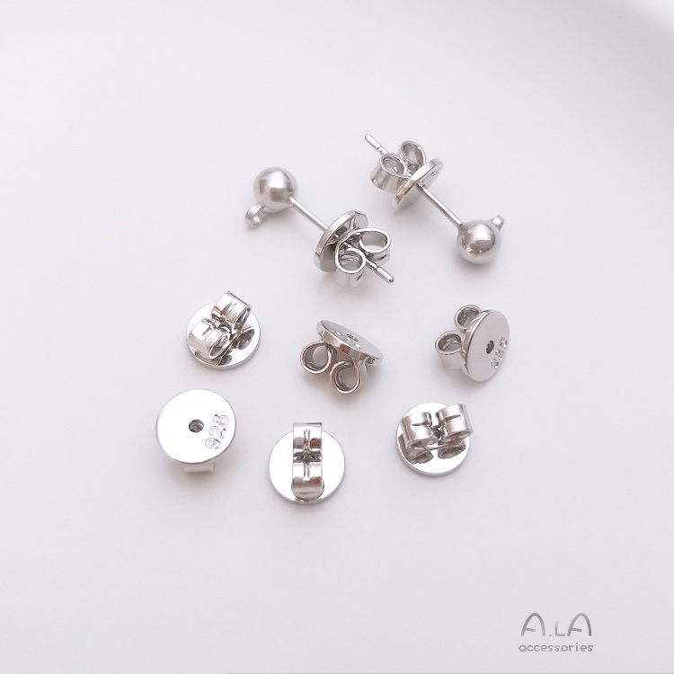 💖Trang sức DIY phụ kiện💖Nút Bịt Tai Màu Sắc Mạ Vàng Trắng 18K S925 Cao Cấp