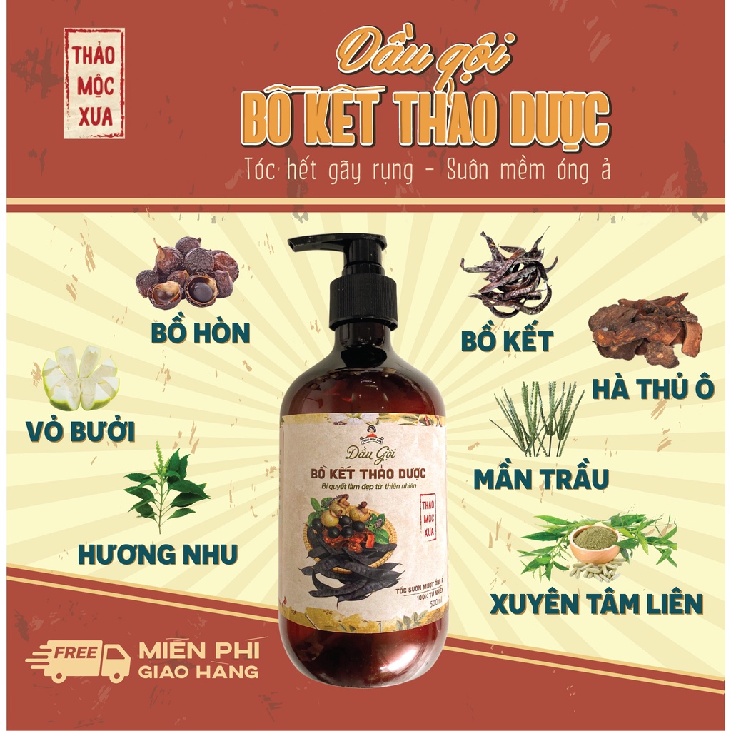 Dầu Gội Thảo Dược Thảo Mộc Xưa 500 ML