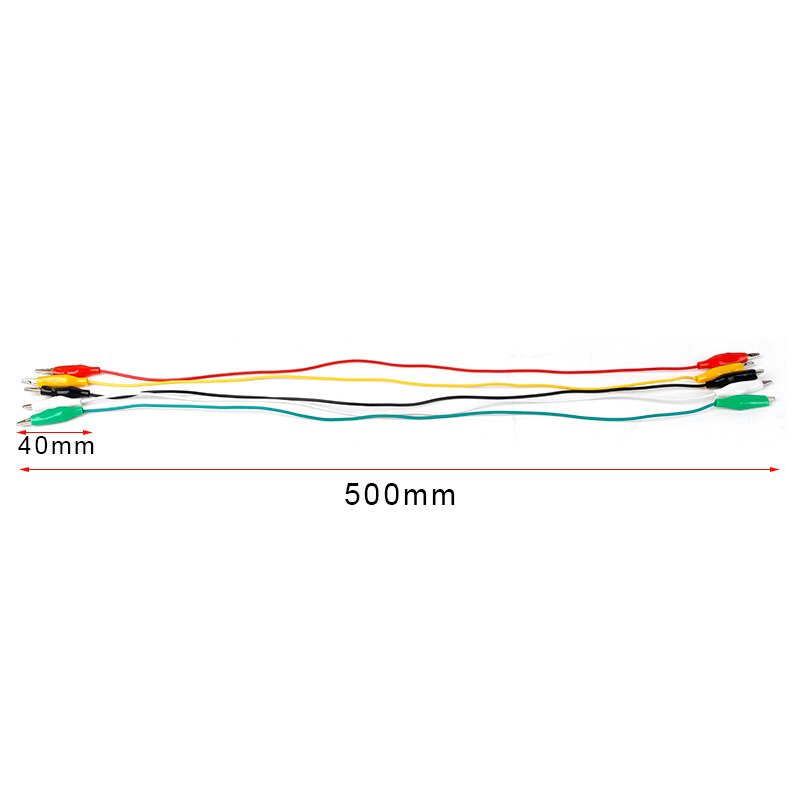 Dây cáp kẹp cá sấu 50cm 5 màu