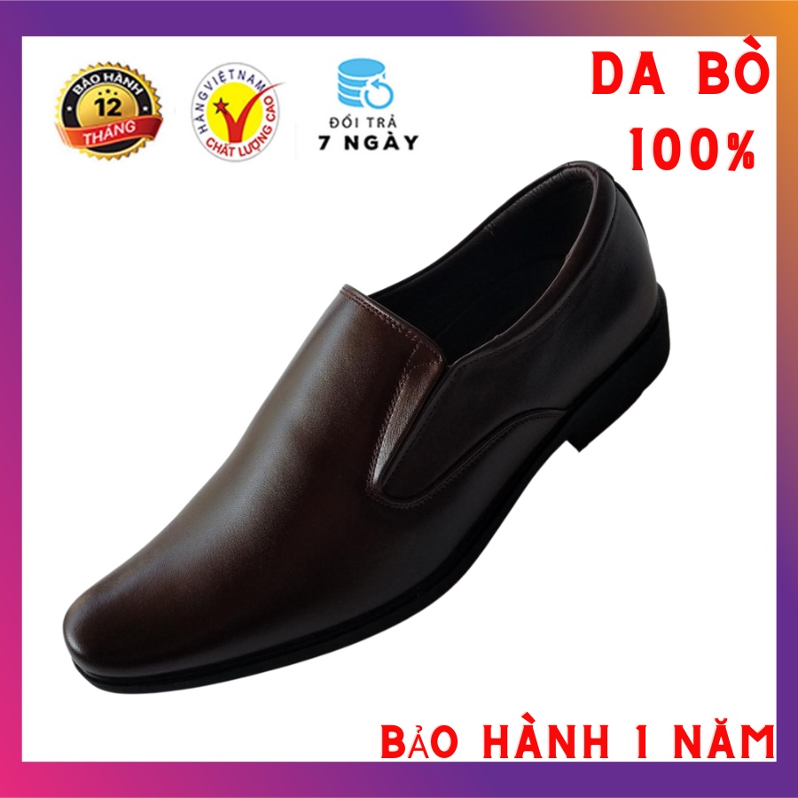 Giày Tây Nam Da Bò Thật Cao Cấp, Giày Công Sở Nam Da Bò HKT Shop GT201