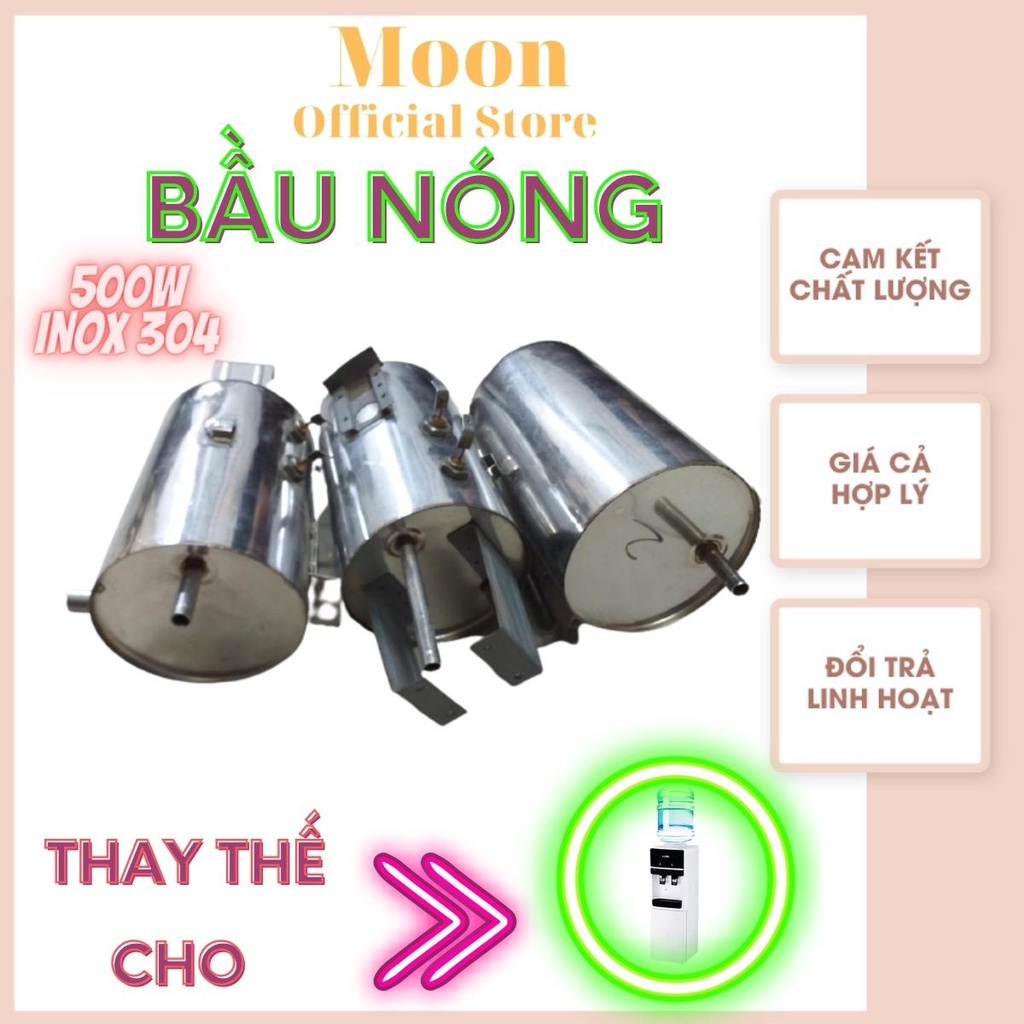 Cây Nước Uống Nóng Lạnh, Linh Kiện Bình Đun Nước Nóng Gali Bằng Inox 304, Công Suất 500w, Bảo Hành 6 Tháng
