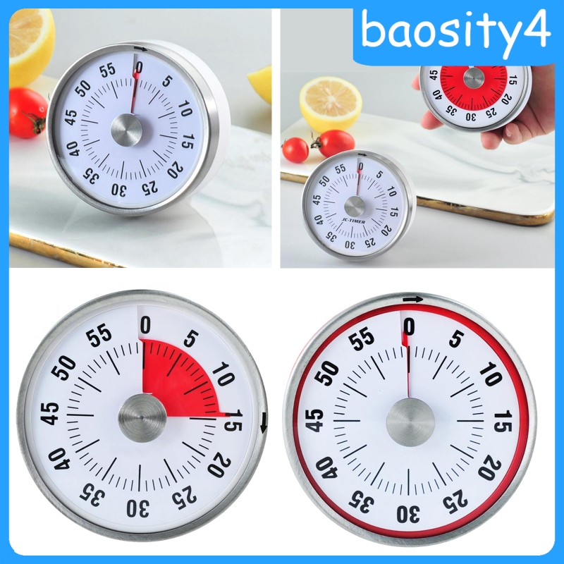 [baosity4]3 Inch Kitchen Mechanical Timer Cooking Clock with Magnet Base Alarm Cooking