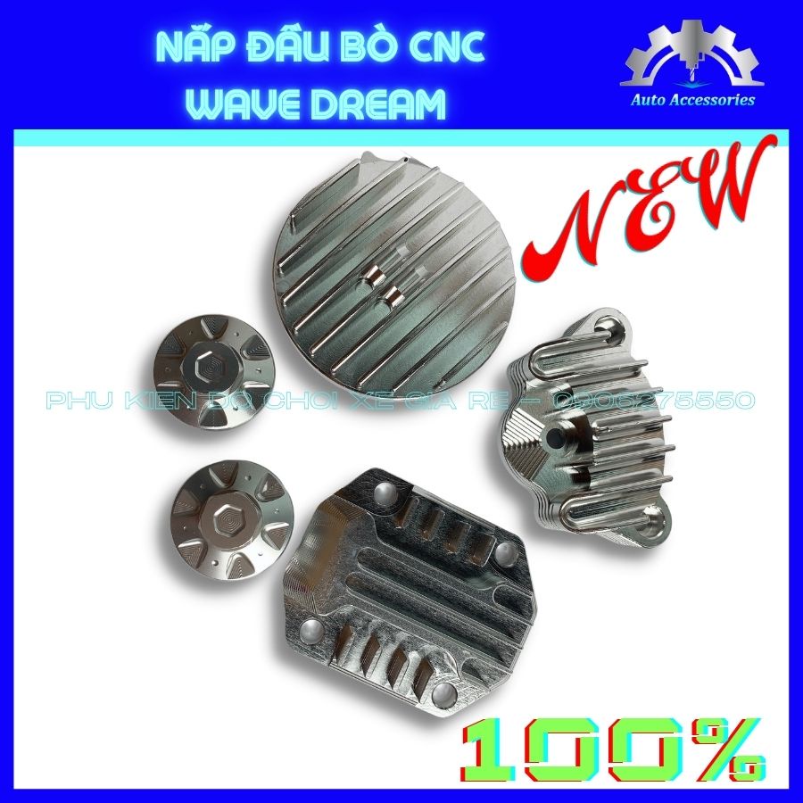 Nắp Đầu Bò WAVE DREAM - Nắp CNC gia công tỷ mỉ, sắc xảo lắp đặt như Zin (Nguyên Bộ)