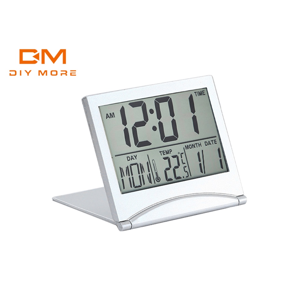 Đồng hồ điện tử DIYMORE để bàn LCD nhiệt độ và độ ẩm đa năng đơn giản và tiện lợi khi đi du lịch