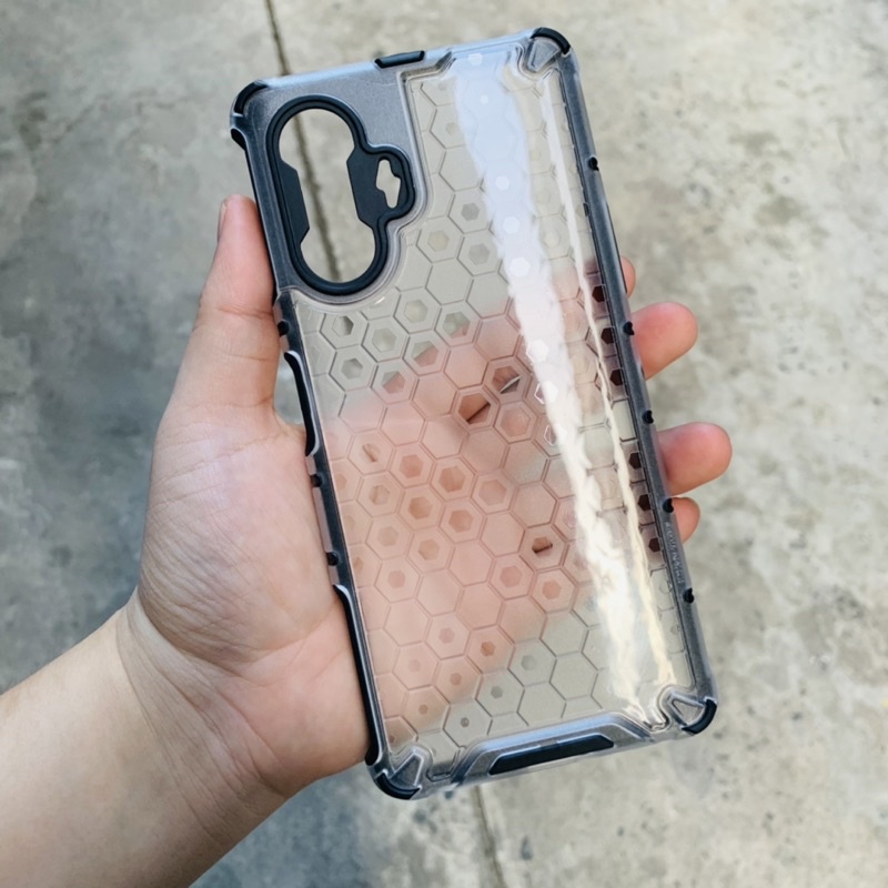Redmi K40 Gaming Poco F3 GT K40G ốp lưng chống sốc , va đập mặt lưng trong hoạ tiết tổ ong hầm hố
