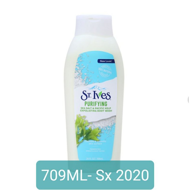 Sữa tắm ST.IVES Purifying muối biển và tảo bẹ 709ml