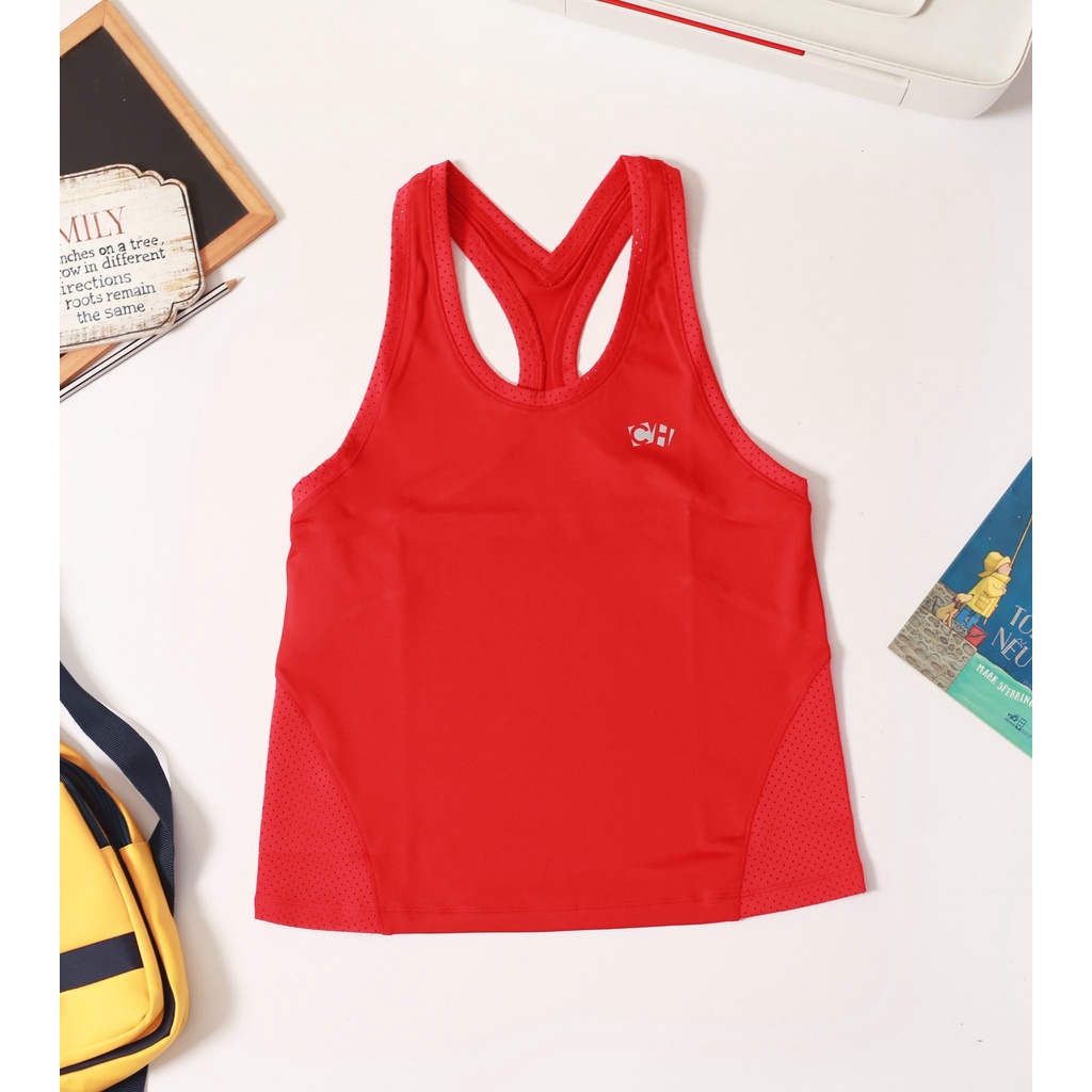 Áo Ba Lỗ Nữ Phối Mè Lưng Tập Gym Yoga Thấm Hút Mồ Hôi CH028