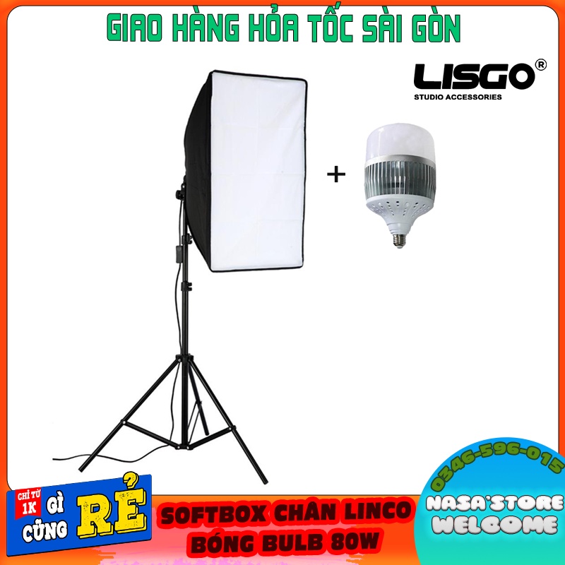 Full Bộ Softbox  Bulb Nhôm 80W Linco Zenith 8806 Hỗ Trợ Ánh Sáng Cho Studio Chụp Ảnh, lookbook