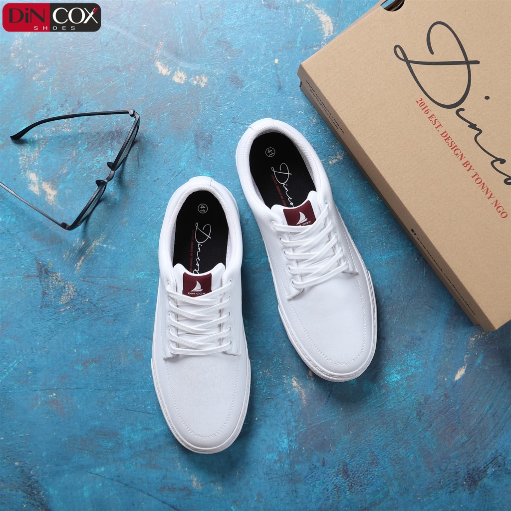 [MÃ WABR1512 GIẢM 12% ĐH 99K ]Giày Sneaker Da Nam DINCOX D06 Thể Thao, Năng Động Full/White