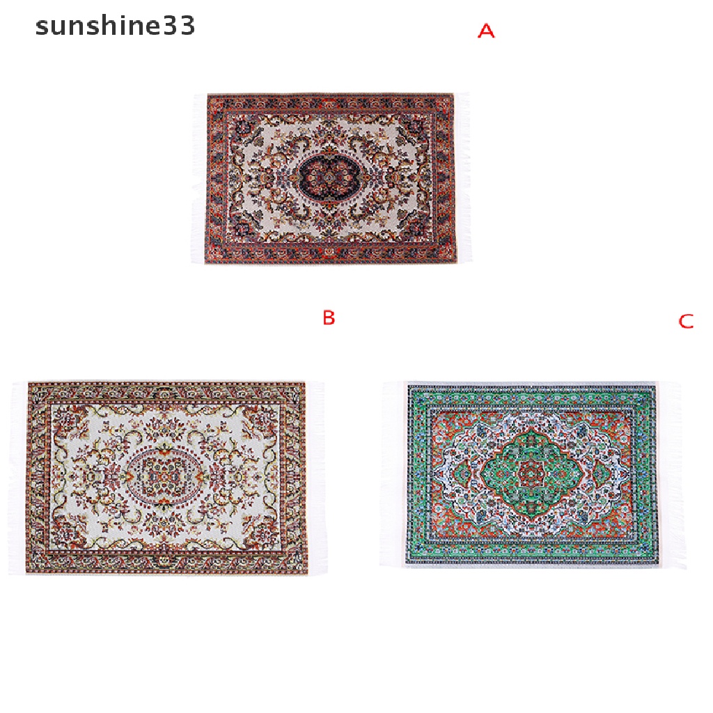 SU 1:12 Dollhouse miniature turkish style area rug for dolls house decorate n