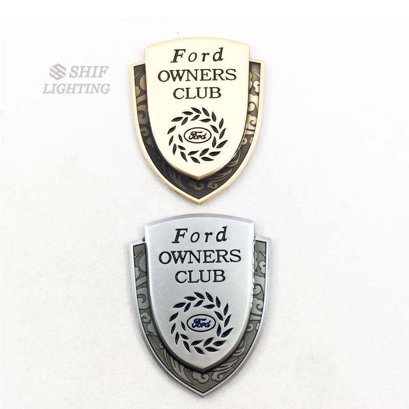 Logo dán trang trí xe hơi khắc chữ Ford OWNERS CLUB bằng kim loại cho xe FORD