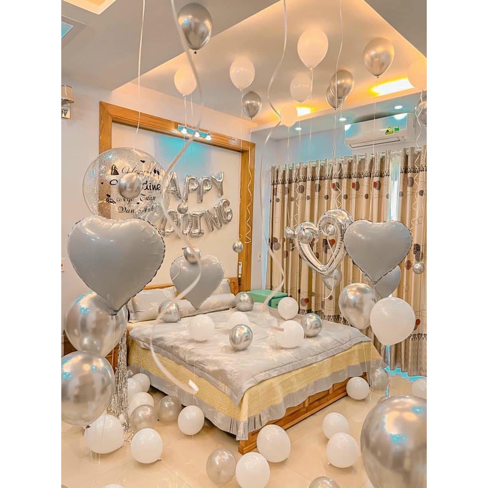 Bóng trái tim rỗng cách điệu trang trí sinh nhật tiệc cưới cầu hôn size 18&quot; nhiều màu sắc HAPPYKID BTTR