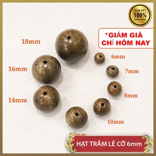 Hạt trầm hương lẻ 1 hạt size 6mm, hạt trầm phong thủy dùng mix thêm vòng