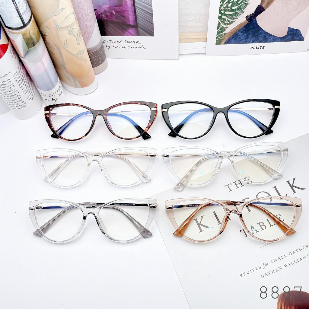Gọng kính cận nam nữ Chilistore Kính cận thời trang mắt mèo 8887
