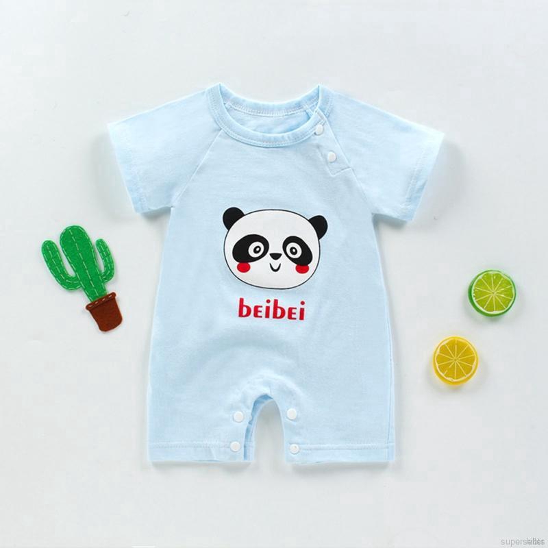 Jumpsuit Tay Ngắn Họa Tiết Hoạt Hình Đáng Yêu Dành Cho Bé