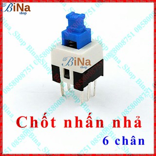 Nút nhấn nhả 6.9mm, Công tắc nhấn nhả màu xanh