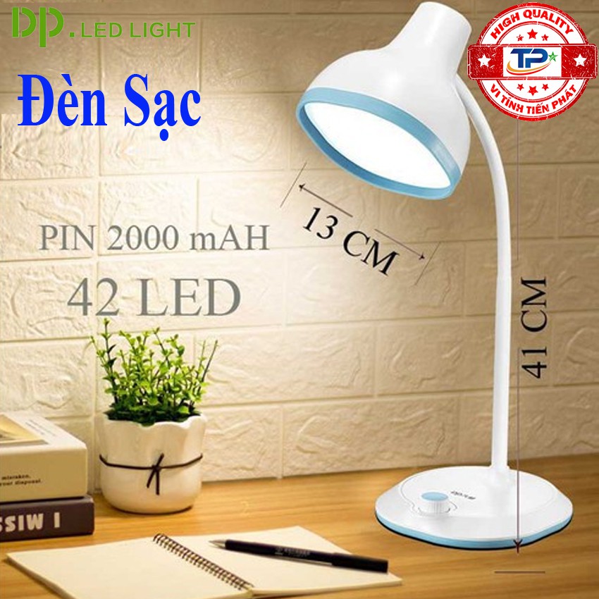 Đèn LED Để Bàn Có Sạc Tích Điện DP-X003 ánh sáng bảo vệ mắt, chống cận, tiện dụng rất thời trang với 42 bóng Led nhỏ