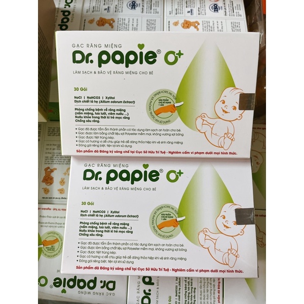 Hộp gạc rơ lưỡi tưa lưỡi Dr Papie 30 chiếc