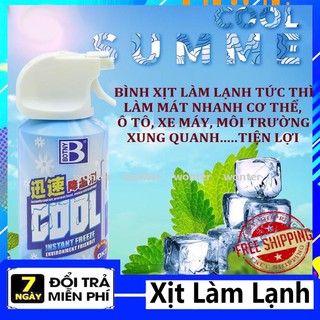 Bình xịt làm lạnh tức thì - Dung Dịch Làm Giảm Nhiệt Độ cơ thể làm mát không khí nhanh cho yên xe, ghế ngồi ô tô an toàn